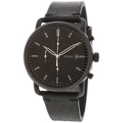  Shop Authentic Fossil Commuter Black Dial Black Leather Strap Watch for for Men - FS5504 - Luxxuri