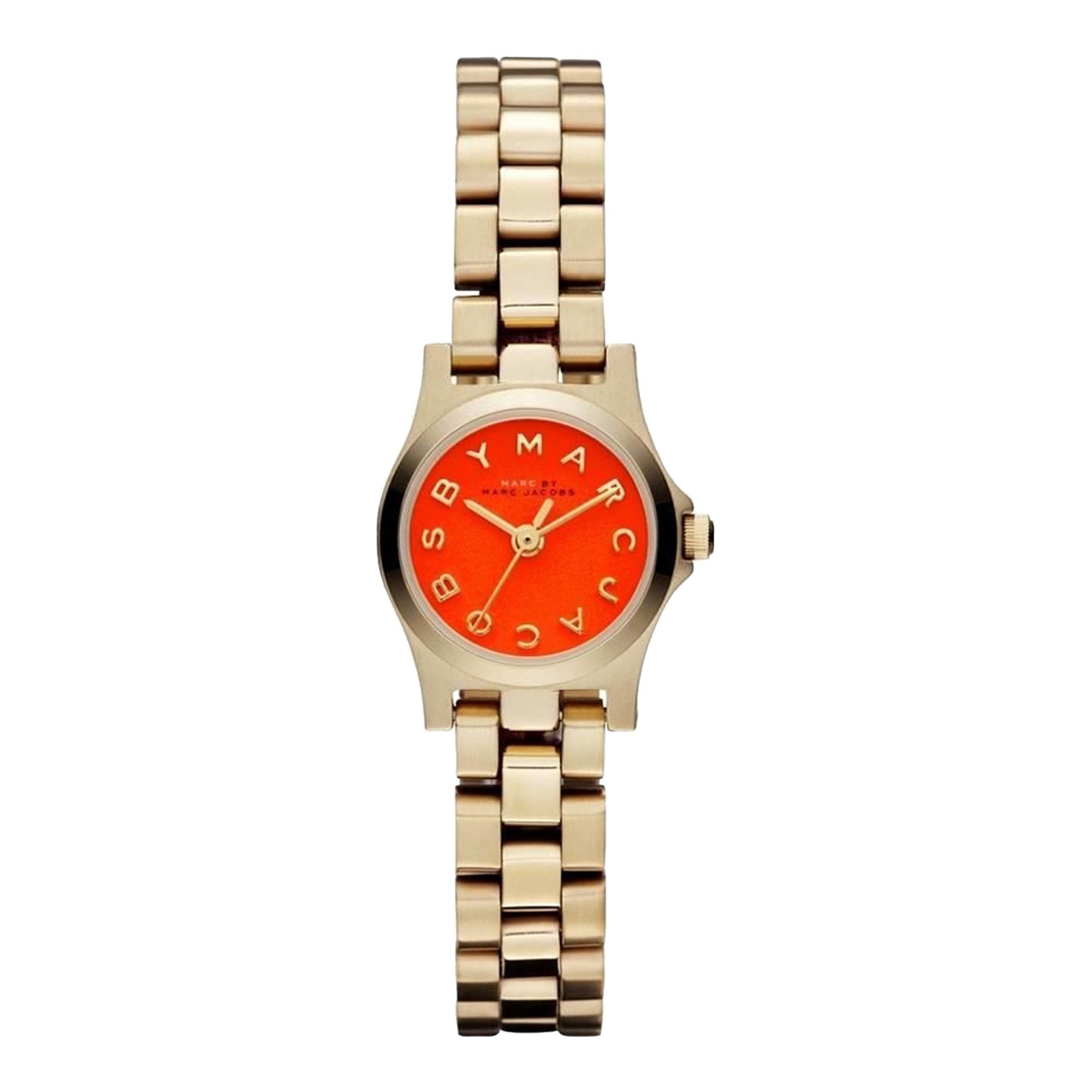  Shop Authentic Marc Jacobs Henry Dinky Red Dial Gold Steel Strap Watch for Women - MBM3202 - Luxxuri