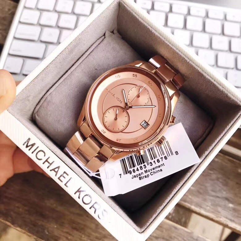  Shop Authentic Michael Kors Briar Quartz Rose Gold Dial Rose Gold Steel Strap Watch For Women - MK6465 - Luxxuri