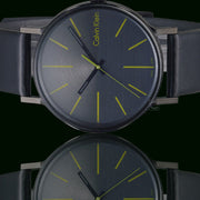  Shop Authentic Calvin Klein Boost Black Dial Black Leather Strap Watch for Men - K7Y214CL - Luxxuri