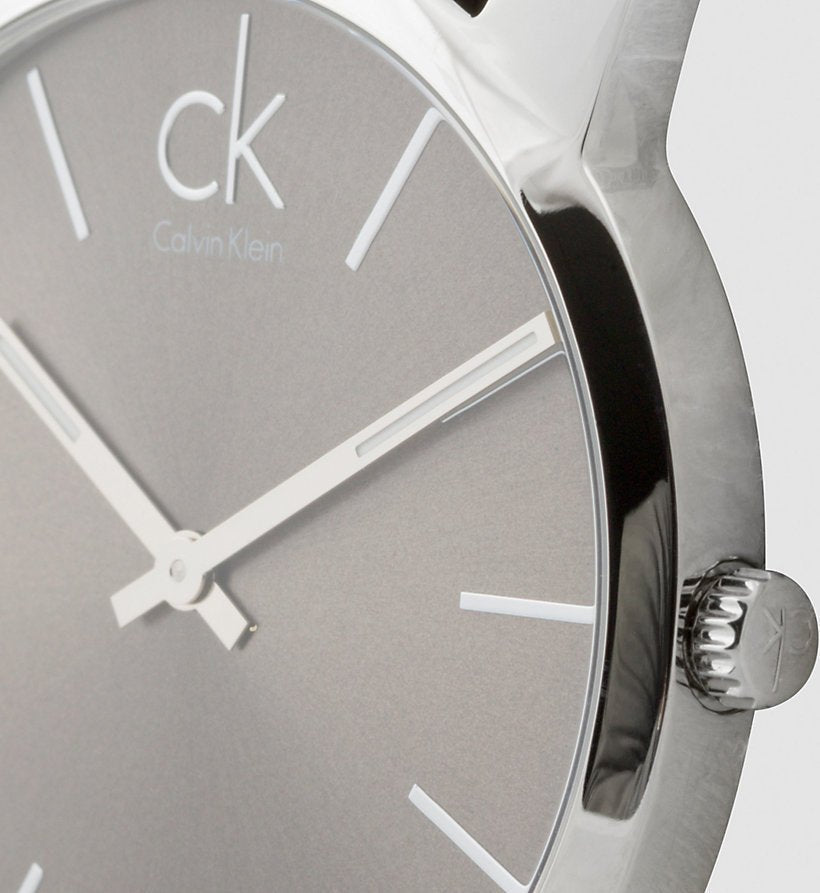 Shop Authentic Calvin Klein City Grey Dial Black Leather Strap Watch For Men - K2G21107 - Luxxuri