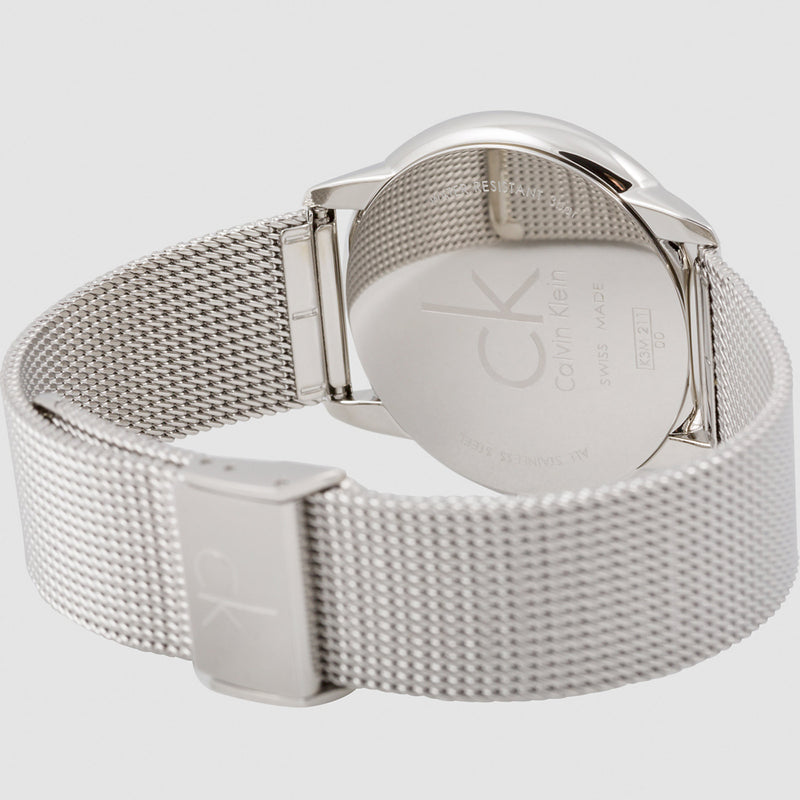  Shop Authentic Calvin Klein Minimal Silver Dial Silver Mesh Bracelet Watch for Men - K3M21126 - Luxxuri