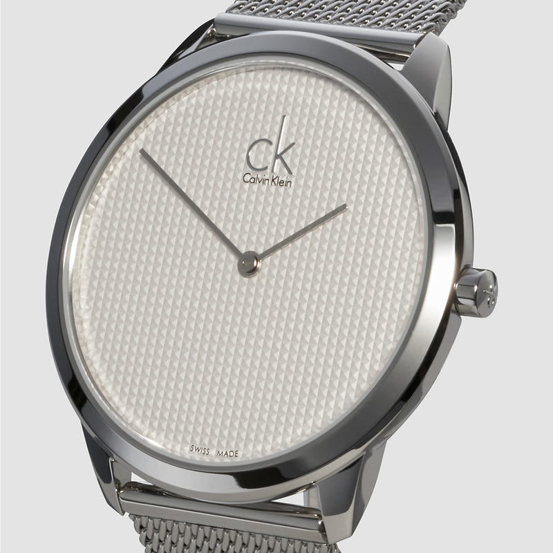  Shop Authentic Calvin Klein Minimal White Dial Silver Mesh Bracelet Watch for Women - K3M2312Y - Luxxuri