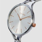  Shop Authentic Calvin Klein Graphic Silver Dial Silver Steel Strap Watch for Women - K7E23B46 - Luxxuri