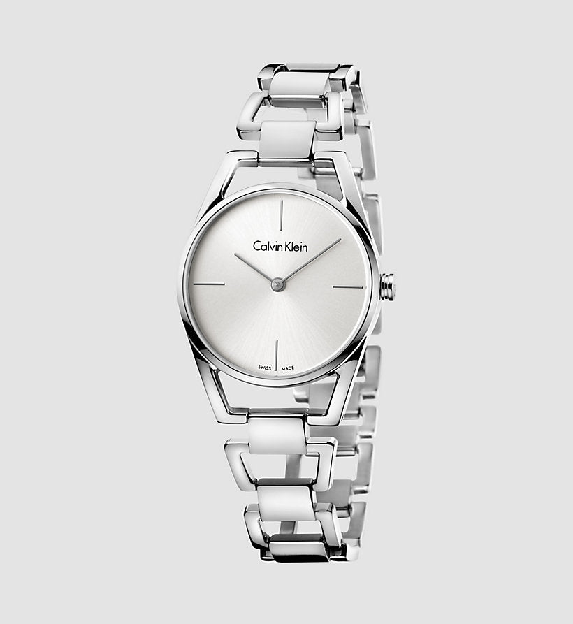  Shop Authentic Calvin Klein Dainty Silver Dial Silver Steel Strap Watch for Women - K7L23146 - Luxxuri
