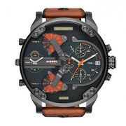  Shop Authentic Diesel Mr Daddy 2.0 Black Dial Brown Leather Strap Watch For Men - DZ7332 - Luxxuri