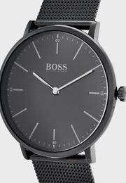  Shop Authentic Hugo Boss Horizon Quartz Black Dial Black Mesh Bracelet Watch For Men - 1513542 - Luxxuri