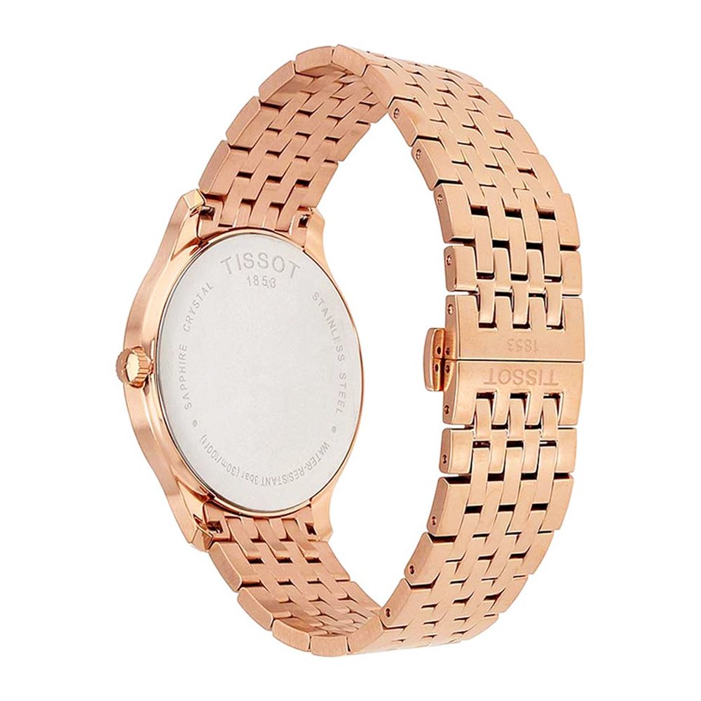  Shop Authentic Tissot T Classic Tradition White Dial Rose Gold Steel Strap Watch For Women - T063.610.33.038.00 - Luxxuri