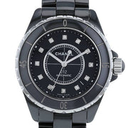  Shop Authentic Chanel J12 Diamonds Black Dial Black Steel Strap Watch for Women - J12 H2569 - Luxxuri