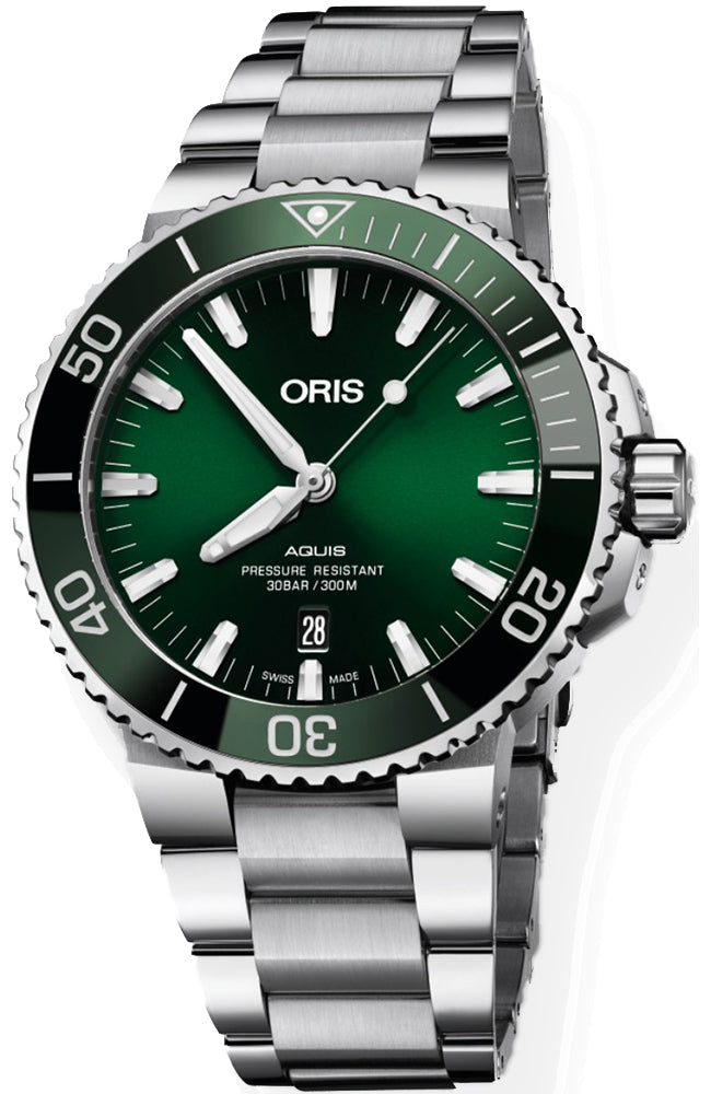  Shop Authentic Oris Aquis Date Green Dial Silver Steel Strap Watch for Men - 0173377304157-0782405PEB - Luxxuri