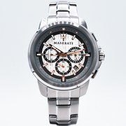  Shop Authentic Maserati Successo Chronograph Silver Dial Silver Steel Strap Watch For Men - R8873621004 - Luxxuri