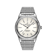  Shop Authentic Breitling Chronomat Automatic 36 Diamonds White Dial Silver Steel Strap Watch for Women - A10380591A1A1 - Luxxuri