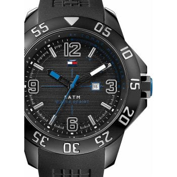  Shop Authentic Tommy Hilfiger Sport Multifunction Black Dial Black Rubber Strap Watch for Men - 1790983 - Luxxuri