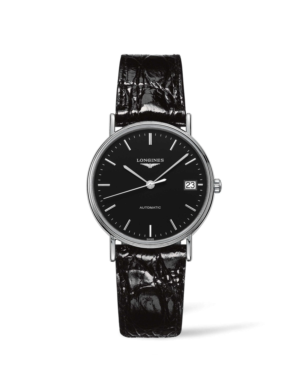  Shop Authentic Longines Presence 38.5mm Automatic Black Dial Black Leather Strap Watch for Men - L4.921.4.52.2 - Luxxuri