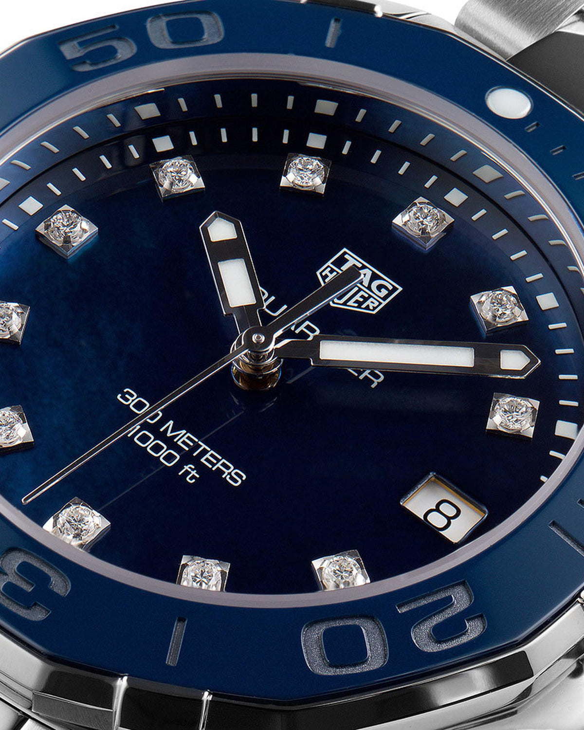  Shop Authentic Tag Heuer Aquaracer Quartz Mother of Pearl Blue Dial Blue NATO Strap Watch for Women - WAY131L.FT6091 - Luxxuri