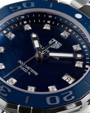  Shop Authentic Tag Heuer Aquaracer Quartz Mother of Pearl Blue Dial Blue NATO Strap Watch for Women - WAY131L.FT6091 - Luxxuri