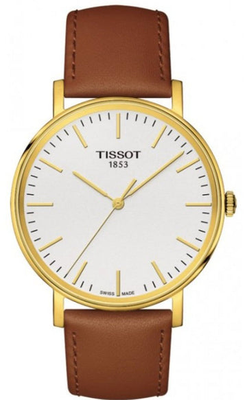  Shop Authentic Tissot T Classic Everytime White Dial Brown Leather Strap Watch For Men - T109.410.36.031.00 - Luxxuri