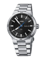  Shop Authentic Oris TT1 Day Date Black Dial Silver Steel Strap Watch for Men - 0173577524154-0782408 - Luxxuri