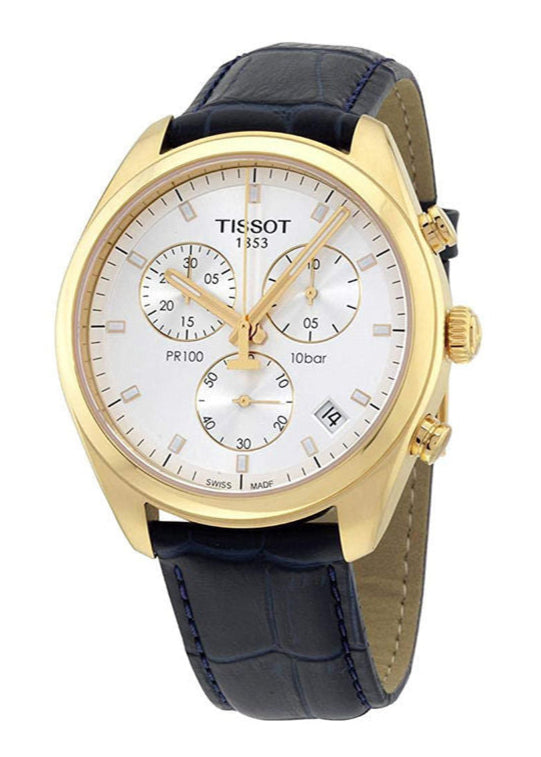  Shop Authentic Tissot T Classic PR 100 Chronograph Silver Dial Black Leather Strap Watch for Men - T101.417.36.031.00 - Luxxuri