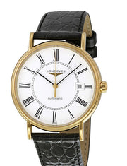  Shop Authentic Longines Presence 25.5mm Automatic White Dial Black Leather Strap Watch for Women - L4.921.2.11.2 - Luxxuri