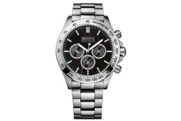  Shop Authentic Hugo Boss Ikon Black Dial Silver Steel Strap Watch for Men - 1512965 - Luxxuri