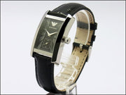 Shop Authentic Emporio Armani Classic Black Dial Black Leather Strap Watch For Women - AR0144 - Luxxuri