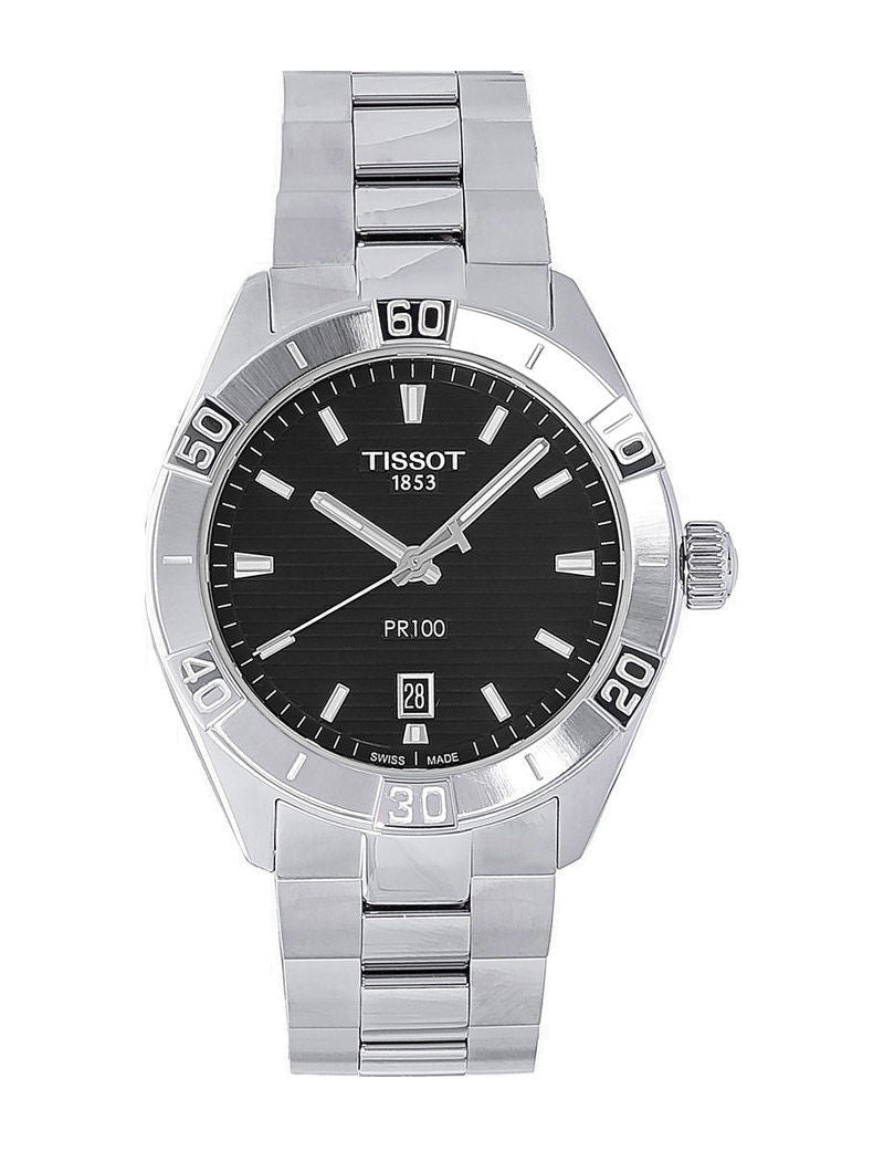  Shop Authentic Tissot PR 100 Sport Quartz Black Dial Silver Steel Strap Watch For Men - T101.610.11.051.00 - Luxxuri