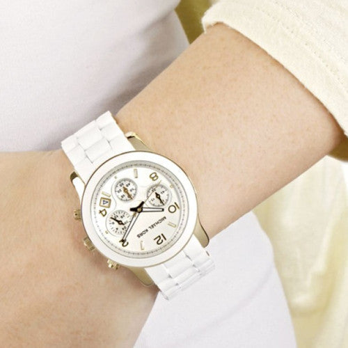  Shop Authentic Michael Kors Runway White Dial White Steel Strap Watch for Women - MK5145 - Luxxuri