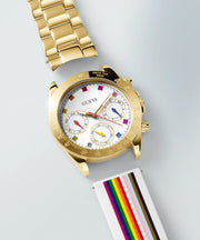  Shop Authentic Guess Exclusive Multi Color White Dial Gold Steel Strap Watch for Women - GW0457L1 - Luxxuri