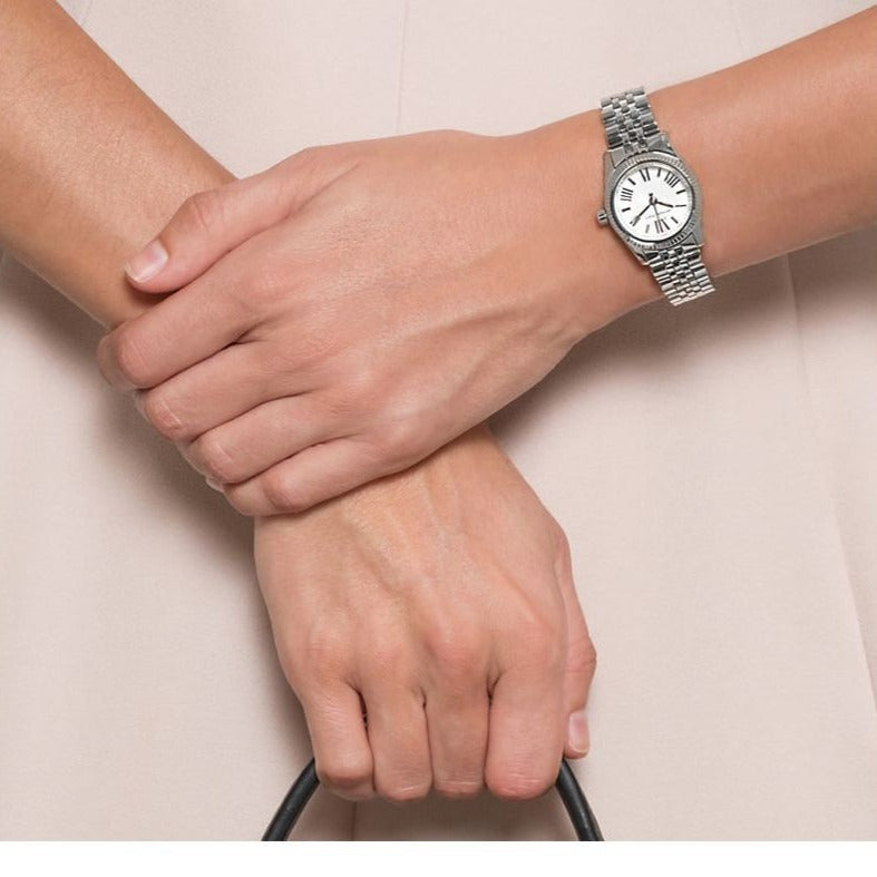  Shop Authentic Michael Kors Lexington Quartz White Dial Silver Steel Strap Watch For Women - MK3228 - Luxxuri