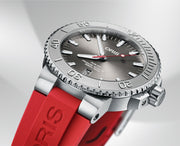  Shop Authentic Oris Aquis Date Relief Grey Dial Red Rubber Strap Watch for Men - 0173377304153-0742466EB - Luxxuri