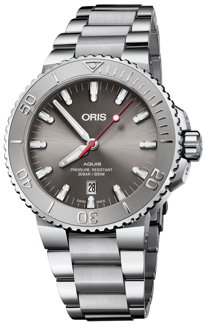  Shop Authentic Oris Aquis Date Relief Grey Dial Silver Steel Strap Watch for Men - 0173377304153-0782405PEB - Luxxuri