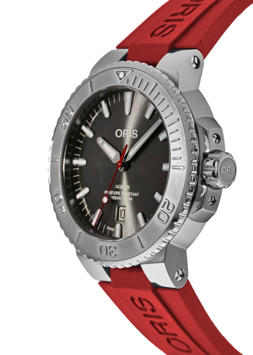  Shop Authentic Oris Aquis Date Relief Grey Dial Red Rubber Strap Watch for Men - 0173377304153-0742466EB - Luxxuri