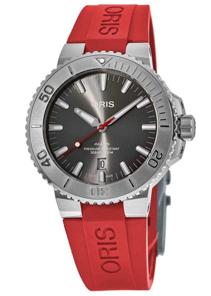  Shop Authentic Oris Aquis Date Relief Grey Dial Red Rubber Strap Watch for Men - 0173377304153-0742466EB - Luxxuri
