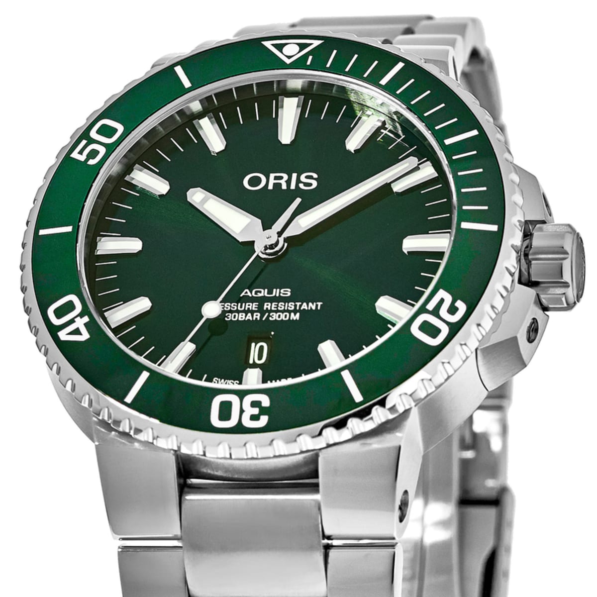  Shop Authentic Oris Aquis Date Green Dial Silver Steel Strap Watch for Men - 0173377304157-0782405PEB - Luxxuri