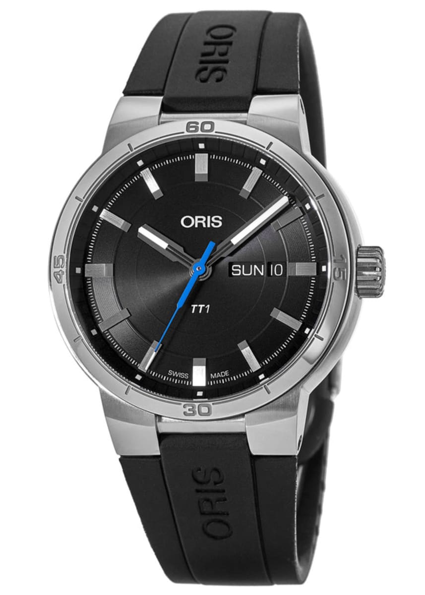  Shop Authentic Oris TT1 Day Date Black Dial Black Rubber Strap Watch for Men - 0173577524154-0742406FC - Luxxuri