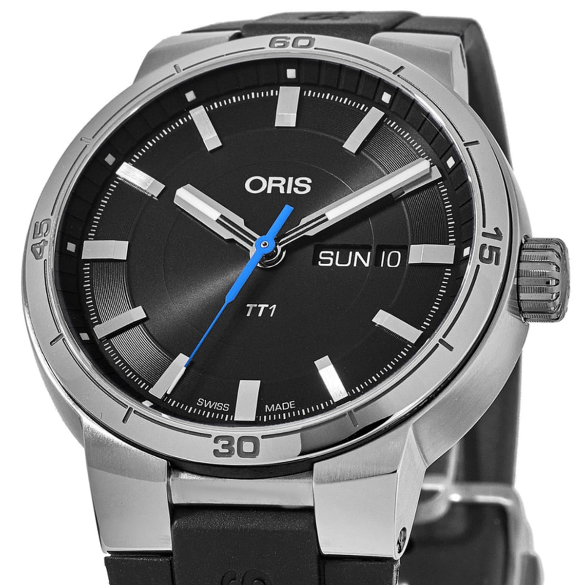  Shop Authentic Oris TT1 Day Date Black Dial Black Rubber Strap Watch for Men - 0173577524154-0742406FC - Luxxuri