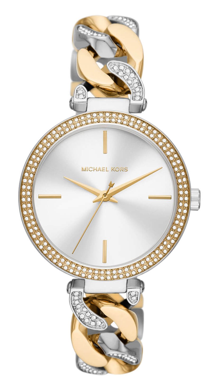  Shop Authentic Michael Kors Catelyn Three-Hand Crystals Silver Dial Two Tone Steel Strap Watch for Women - MK4633 - Luxxuri