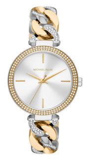  Shop Authentic Michael Kors Catelyn Three-Hand Crystals Silver Dial Two Tone Steel Strap Watch for Women - MK4633 - Luxxuri