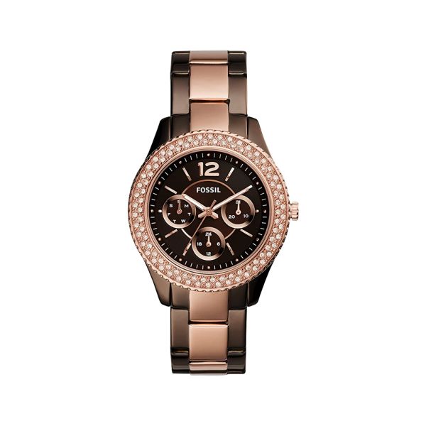  Shop Authentic Fossil Stella Multifunction Brown Dial Two Tone Steel Strap Watch for Women - ES4079 - Luxxuri