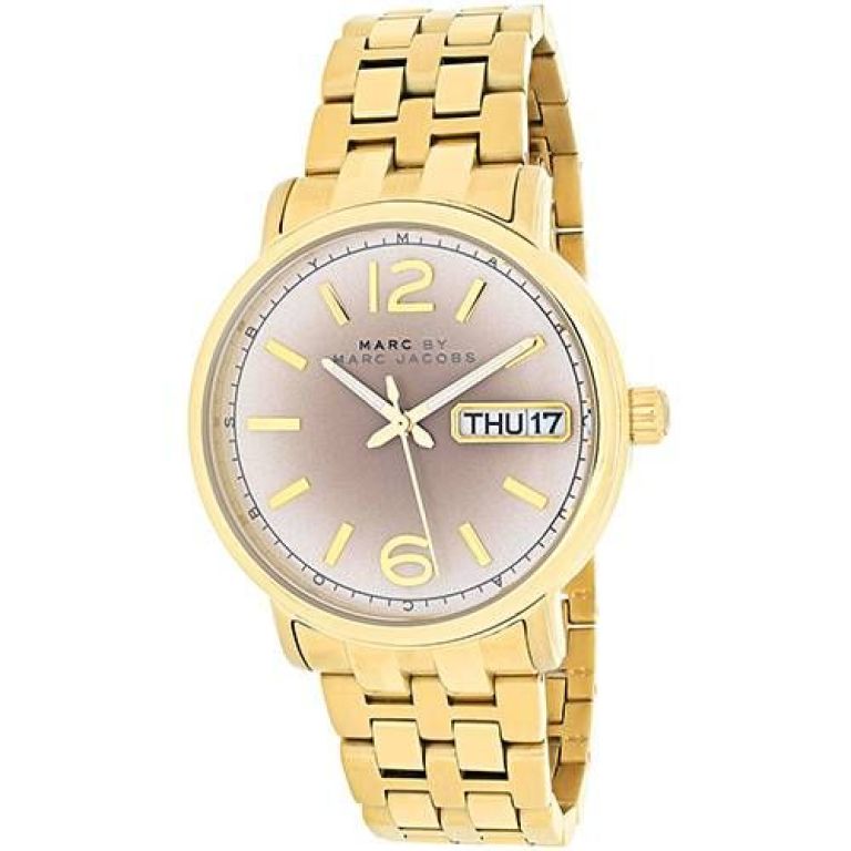  Shop Authentic Marc Jacobs Fergus Gunmetal Grey Dial Gold Steel Strap Watch for Women - MBM3429 - Luxxuri
