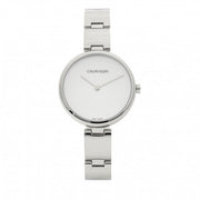  Shop Authentic Calvin Klein Wavy Silver Dial Silver Steel Strap Watch for Women - K9U23146 - Luxxuri