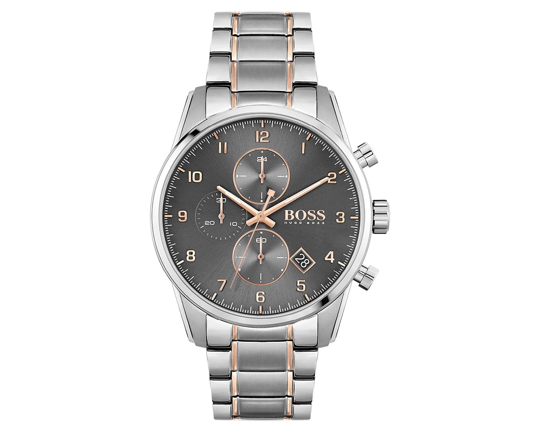  Shop Authentic Hugo Boss Skymaster Grey Dial Two Tone Steel Strap Watch for Men - 1513789 - Luxxuri
