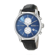  Shop Authentic Hugo Boss Jet Blue Dial Black Leather Strap Watch for Men - 1513283 - Luxxuri