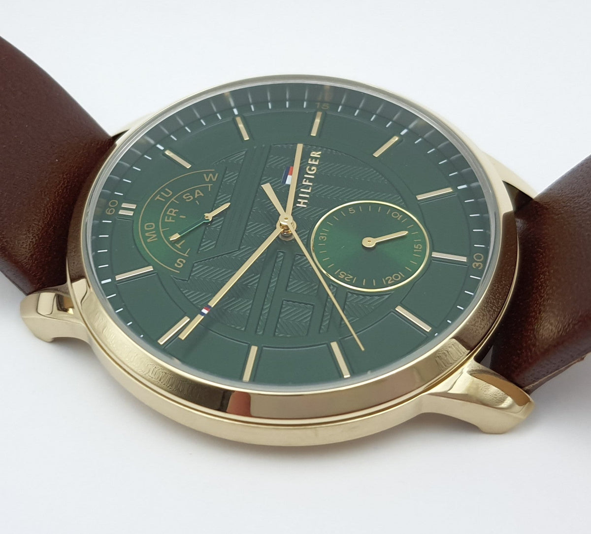  Shop Authentic Tommy Hilfiger Hunter Green Dial Brown Leather Strap Watch for Men - 1791607 - Luxxuri