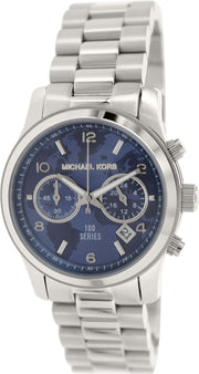  Shop Authentic Michael Kors Hunger Stop 100 Series Navy Blue Dial Silver Steel Strap Watch for Women - MK5814 - Luxxuri