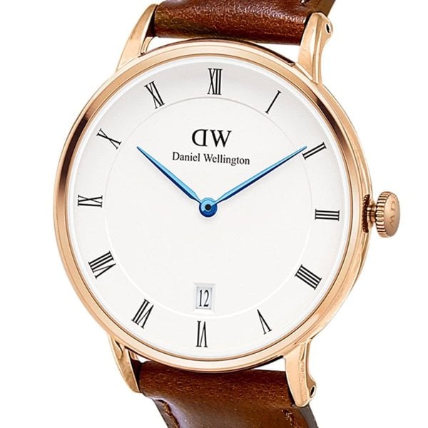  Shop Authentic Daniel Wellington Dapper St Mawes White Dial Brown Leather Strap Watch For Women - DW00100091 - Luxxuri