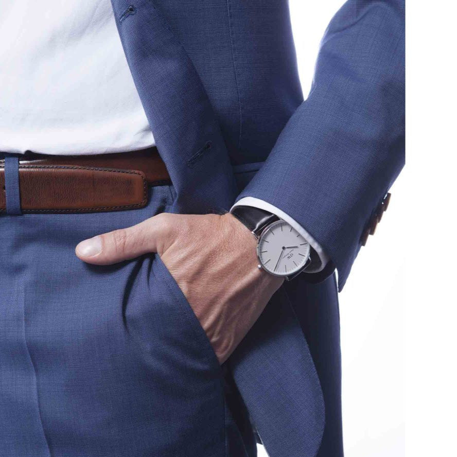 Shop Authentic Daniel Wellington Classic Sheffield White Dial Black Leather Strap Watch For Men - DW00100020 - Luxxuri