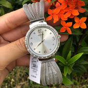  Shop Authentic Guess Chiffon Silver Dial Silver Mesh Bracelet Watch For Women - W1083L1 - Luxxuri