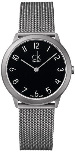  Shop Authentic Calvin Klein Minimal Black Dial Silver Mesh Bracelet Watch for Women - K3M52151 - Luxxuri